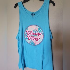 Womens Love & Pineapples Blue Vacay Vibes Tank Top